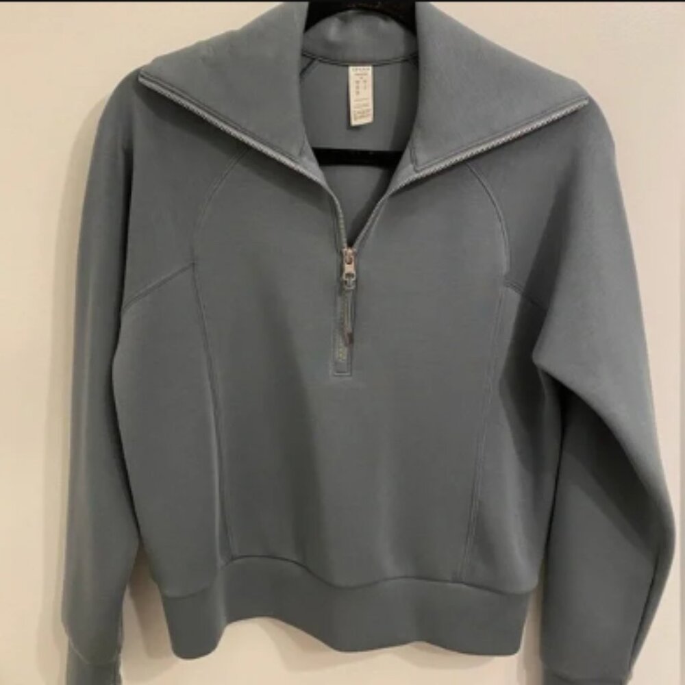 Spanx AirEssentials Half Zip in Hazy Blue Small